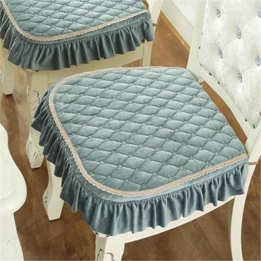 Imagem de Conjunto de 2 Almofadas Sólidas para Cadeiras, Almofadas Quadradas Antiderrapantes para Assento de Jantar com Amarras e Capa Removível, para Casa, Escritório e Restaurante