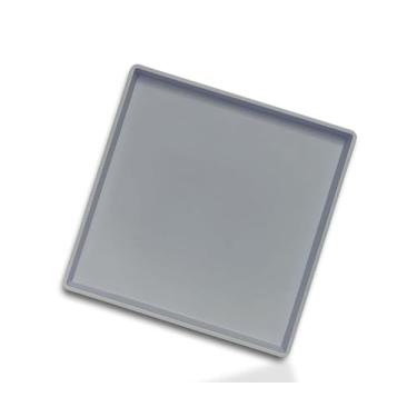 Imagem de VCREATC Bandeja quadrada cinza versátil de 28 cm, organização | Bandeja multiuso para otomano, mesa de centro, cômoda, bancada de banheiro e cozinha | Organizador para maquiagem, joias, controle