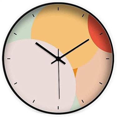 Imagem de 5sssallefaa Relógio de parede de 30 cm, relógio de parede redondo silencioso, operado por bateria, relógio de decoração moderna para casa, escritório, escola, cozinha, quarto, sala de estar (cor: B