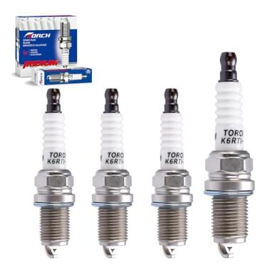 Imagem de TORCH Velas de ignição de platina irídio K6RTI-11 substituem para BKR6EIX-11 3764 Apto para Toyota Corolla Camry Sienna Audi A4 A5 A6 Quattro Honda Civic CR-Z Nissan Sentra Frontier, 4 peças