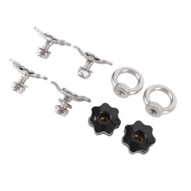 Imagem de aqxreight Kit de Porca Roscada Com Lug Duplo L - Encaixe de Aço Inoxidável para Controle de Trailer de Caminhão - Parafuso Roscado M8x40mm - Solução de Amarração Segura para Acessórios de Veículos