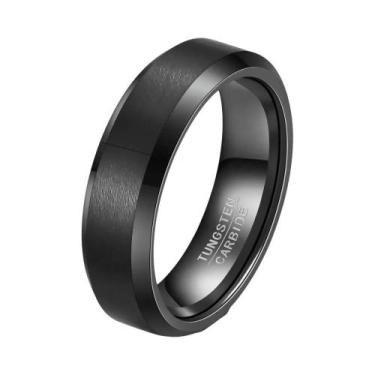Imagem de Anel De Casamento Em Carboneto De Tungstênio Preto, Dourado, Prateado,