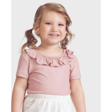 Imagem de Blusa infantil verão babados malha leve confortável estilosa - Vermelha e Rosa - Menina 1 a 4 anos-Feminino