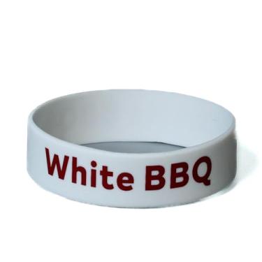 Imagem de Culinary ID Bands Etiqueta de garrafa de silicone, estampa "White BBQ", serve para garrafas de draga e coqueteleira de 473 a 680 g, pulseira durável para identificação de alimentos, nível profissional