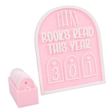 Imagem de GLOGLOW Decoração de Estante de Livros, Rastreador de Livros, Decoração de Estante, Escritório Doméstico e Letreiro de Quarto, Presentes para Mesa de Parede, Acessórios de Mesa, Mulheres, Meninas, Aniversários, Rosa, 4,7 X 5,7 pol.