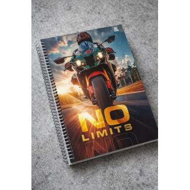 Imagem de Caderno Universitário 1 Matéria Moto Extreme 80 Folhas Capa Dura Espiral Masculino Escola Faculdade Volta Aulas 2026 Novo