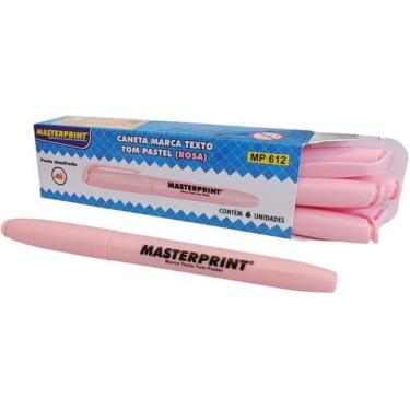 Imagem de Caneta marca texto pastel masterprint - caixa com 06, Rosa