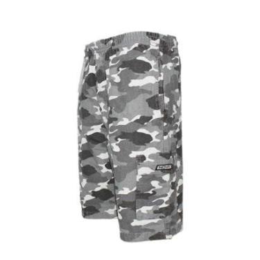 Imagem de Bermuda Sarja Brim Extra Tamanho Especial Grande Camuflada Militar Plus Size Cargo Elástico Cordão-Masculino