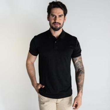 Imagem de Camisa Polo Aramis Interlock Algodão Pima Preta-Masculino