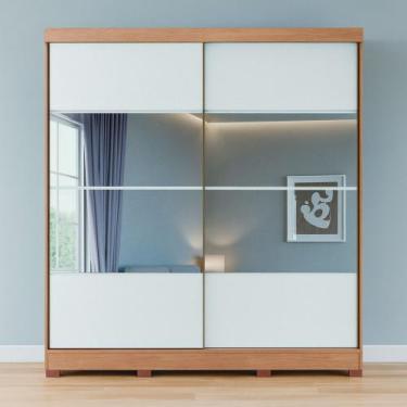 Imagem de Guarda Roupa Casal com Espelhos 2 Portas de Correr com Pés em MDF Pont