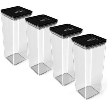 Imagem de Kit Pote Mantimento Hermético 4 Peças de 2,5L Organizador Cozinha Disp