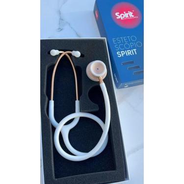Imagem de Estetoscópio Spirit MD Pro-Lite Adulto Branco com Dourado - MD Spirit,