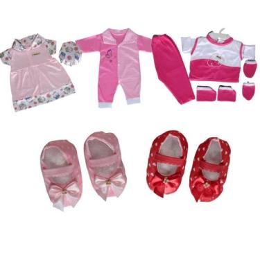 Imagem de 3 roupinhas para Bebê reborn +2 sapatinhos RN - Duda Baby