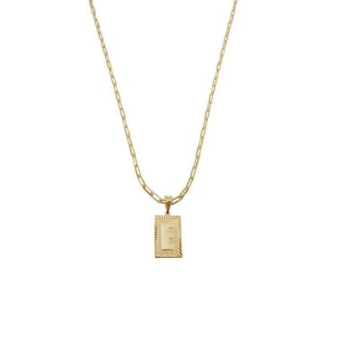 Imagem de Cordão 50Cm Masculino Feminino Pingente Letra E Banhado Ouro