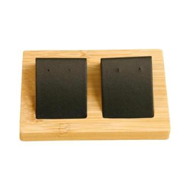 Imagem de Bandeja De Armazenamento De Joias Em Madeira De Bambu E Couro PU Avelu
