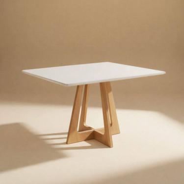 Imagem de Mesa Quadrada tampo de Vidro 1,35 x 1,35 Cannes Gold Salas