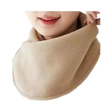 Imagem de Cachecol Feminino De Inverno Quente Em Lã De Cordeiro, Gola Protetora 