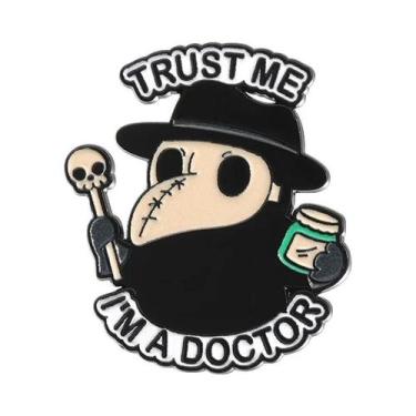 Imagem de Pin De Esmalte Engraçado De Veterinário E Médico Da Peste, Broche Para