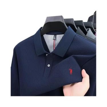 Imagem de Camisa POLO De Algodão Masculina Para Outono E Inverno, Manga Longa, M
