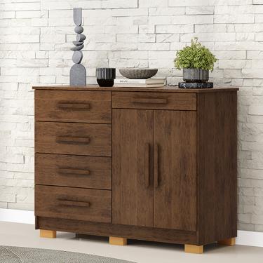 Imagem de Cômoda Quarto 122cm com 2 Portas Sapateira Vitória Imbuia V01 - D'Rossi