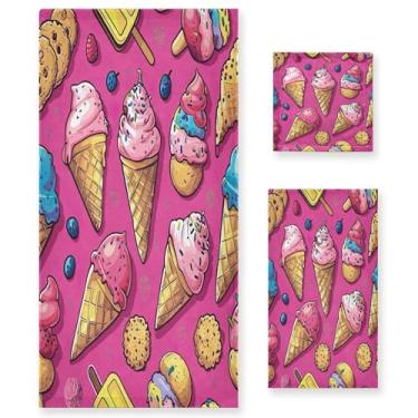 Imagem de xigua Conjunto de toalhas de banheiro de pizza de desenho animado absorvente macio 3 peças toalha de banho toalha de mão toalhas decorativas para banheiro, academia, hotel, praia, piscina