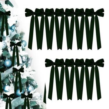 Imagem de Laços de Natal de veludo - decoração , decoração de árvore de férias, para porta da frente, escritório, guirlanda, , peitoril de janela, cornija, parede, jardim, quintal, sala de estar