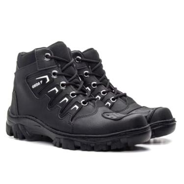 Imagem de Bota de Trilha Coturno Adventure Onda Cano Médio Blaqueado Antiderrapante (Preto e Branco, BR, BR, Adulto, Numérico, 44)
