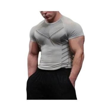 Imagem de Camiseta De Compressão Masculina De Secagem Rápida Para Academia, Mang