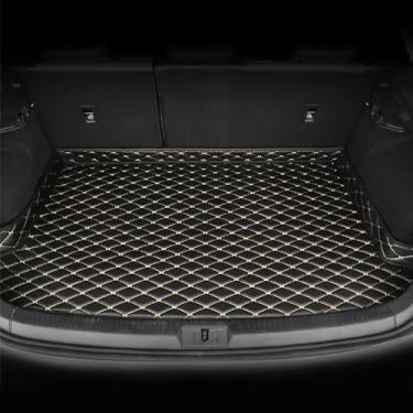 Imagem de Tapete de couro para porta-malas de carro para Porsche Taycan 2019-2024 - Protetor de bandeja de carga antiderrapante à prova d'água para porta-malas traseiro - Acessórios interiores com design de