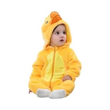 Imagem de Macacão De Bebê Unissex Com Capuz Em Flanela, Pijamas De Inverno Com E
