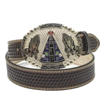 Imagem de Cinto Atrevidu's Country Entalhado Duas Costuras em Couro Legítimo Com