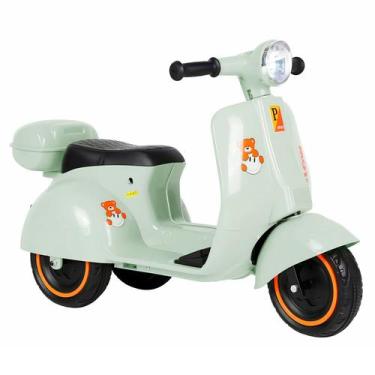 Imagem de Mini Moto Elétrica Scooter Com Bagageiro Infantil Cubi Joy Verde 6v Co