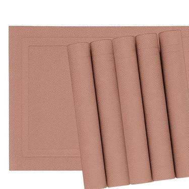 Imagem de Jogo 6 Lugar Americano Retangular Mesa Pvc Rose Executivo 30x45cm Em Casa Tem