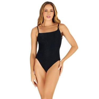 Imagem de Maiô Assimétrico Dilady Banho de Mar 623518 - Zero Barriga, Preto, 46