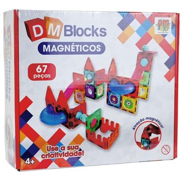 Imagem de Blocos de Montar Magneticos 67 Peças DM BLOCKS DM TOYS