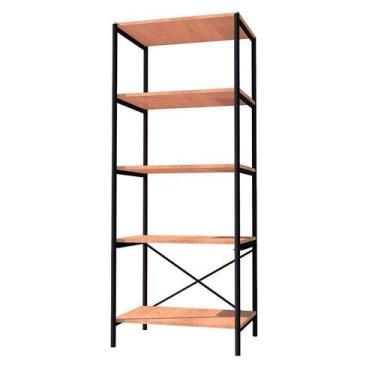 Imagem de Armário Multiuso Trento 5 Prateleiras Preto Demolição - Artefamol