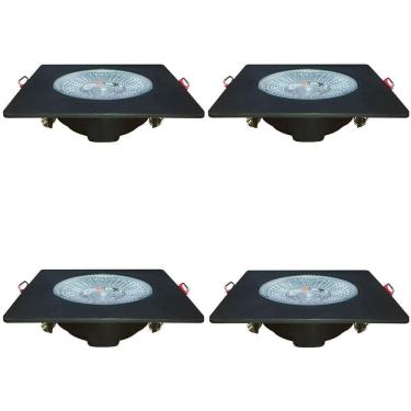 Imagem de Kit 4 Spot Authentic Led Quadrado De Embutir Avant Branco Com Corpo Preto Fosco 5w 6500k - Cód 86505