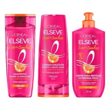 Imagem de Kit Elseve Liso dos Sonhos - Sh+Cond 200ml+Creme para Pentear - L'Oréa