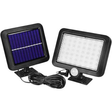 Imagem de Refletor Solar LED com Sensor de Movimento 56 LEDs Luz Branca Fria par