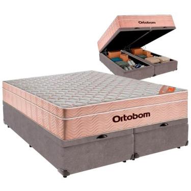 Imagem de Cama Baú King e Colchão Airtech Spring Pocket Molas Ensacadas Ortobom 