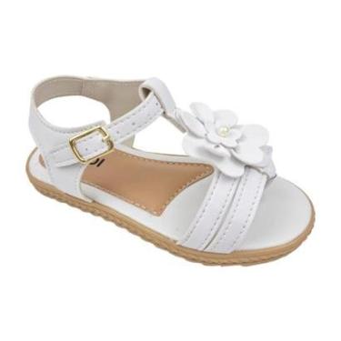 Imagem de Sandália Ajuste em Fivela Flor Decorativa Menina Kindi-Feminino