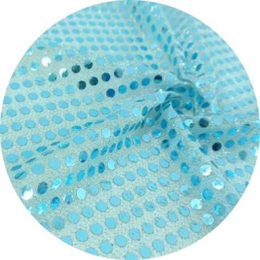 Imagem de Tecido Paete Fantasia 1 x 1,10mts Cor:Azul Bebê - Tecidos SG, Azul Beb