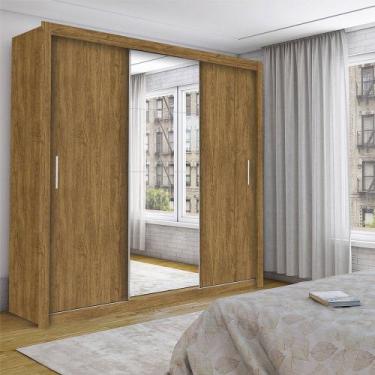 Imagem de Guarda Roupa Isabela Casal 3 Portas de Correr Com Espelho Luxo Carioca