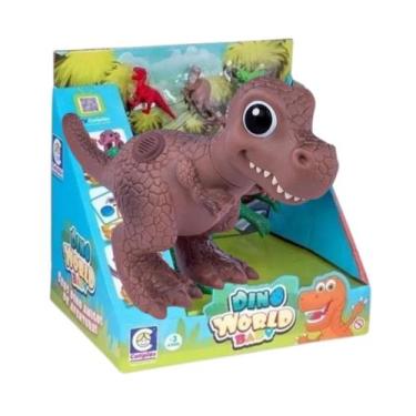 Imagem de Brinquedo Boneco Dino World Babys T Rex com 3 Mini Dinossaurinhos Emit