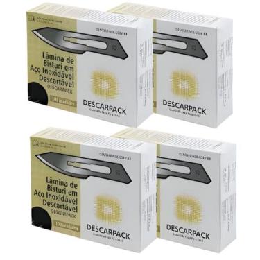 Imagem de Kit 400 Unidades Lamina De Bisturi Nu 23 Aço Inox Descarpack
