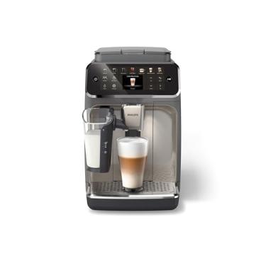Imagem de PHILIPS Series 4400 - Máquina de café expresso LatteGo totalmente automática, tecnologia SilentBrew, início rápido. Café aromático de feijão recém-moído, 12 bebidas quentes e geladas, cromado