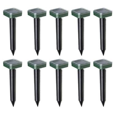 Imagem de Repelente Solar Ultrassonico Kit Com 10 Und Ratos Roedores