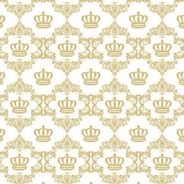 Imagem de Papel De Parede Adesivo Desenho E Coro Amarelo Ouro Infantil