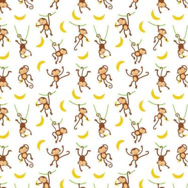 Imagem de Papel De Parede Macacos E Bananas Autocolante Lavavel Sala