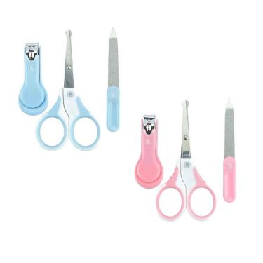 Imagem de Kit Cuidados E Higiene Manicure Bebê Tesoura Cortador Lixa